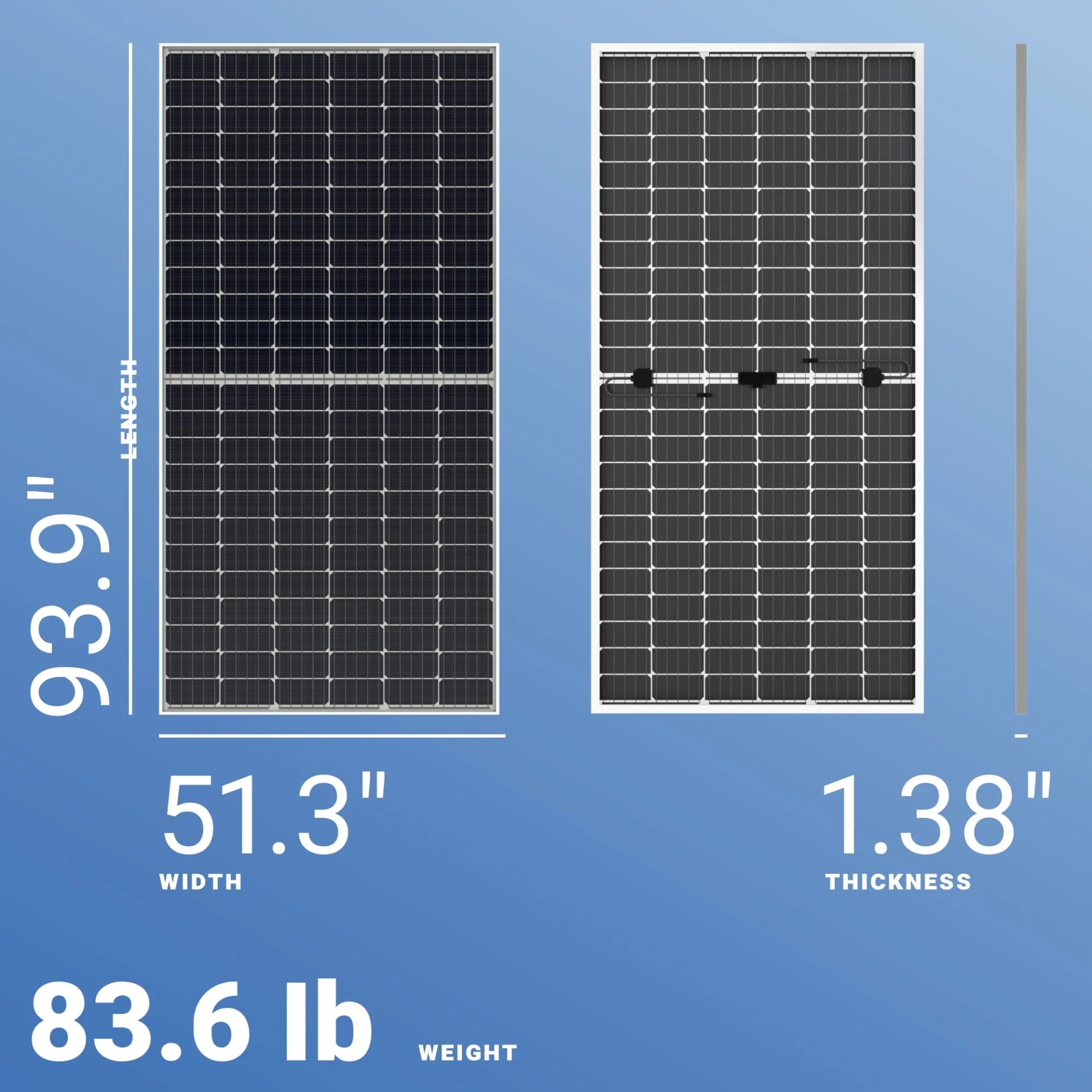 Canadian Solar 700 Watt Solar Panel, Dimensions: 51.3