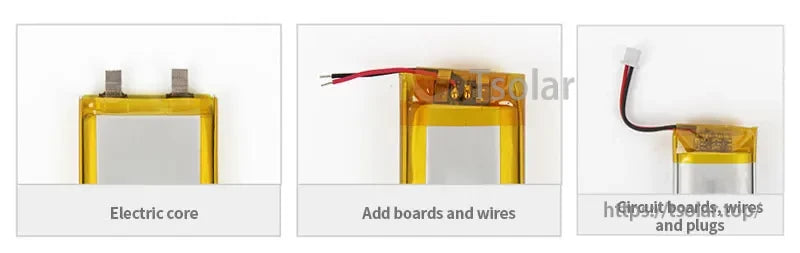 4025100 3.7V 1000mAh Lithium Polymer Battery, Electric core, add boards and wires, circuit boards, wires and plugs.