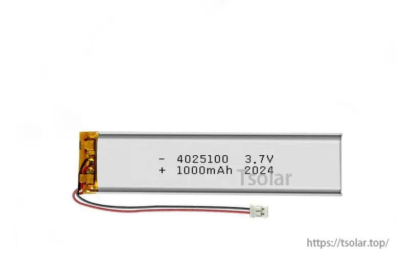4025100 3.7V 1000mAh Lithium Polymer Battery, High-capacity lithium polymer battery for Bluetooth recorder and e-book.