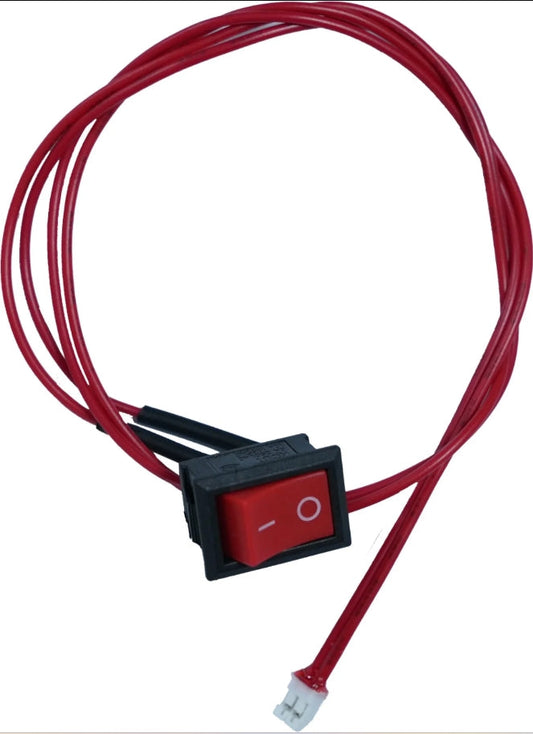 On/off rocker switch cable with red wires and 2-pin connector for Daly Smart BMS