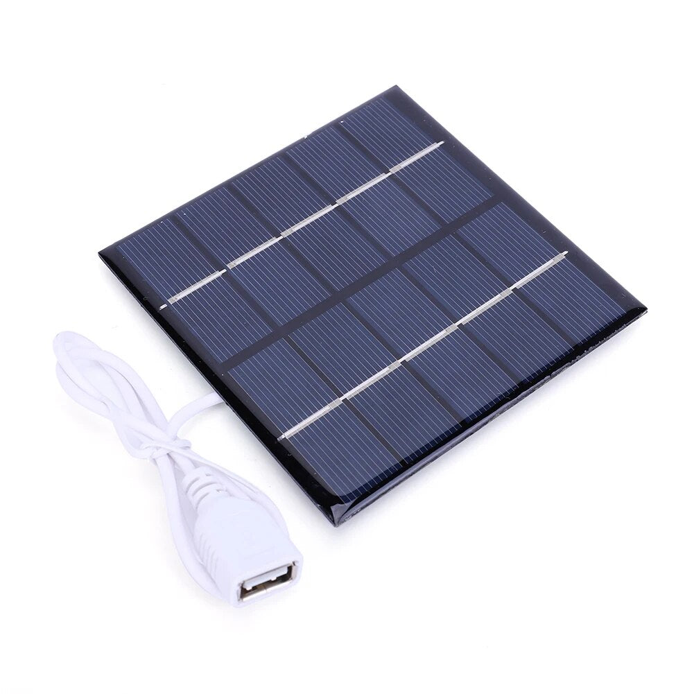 5V 5W Portable Solar Charging Panel - USB Output Lightweight Courtyard Lighting for Charger 3.7 Batteries