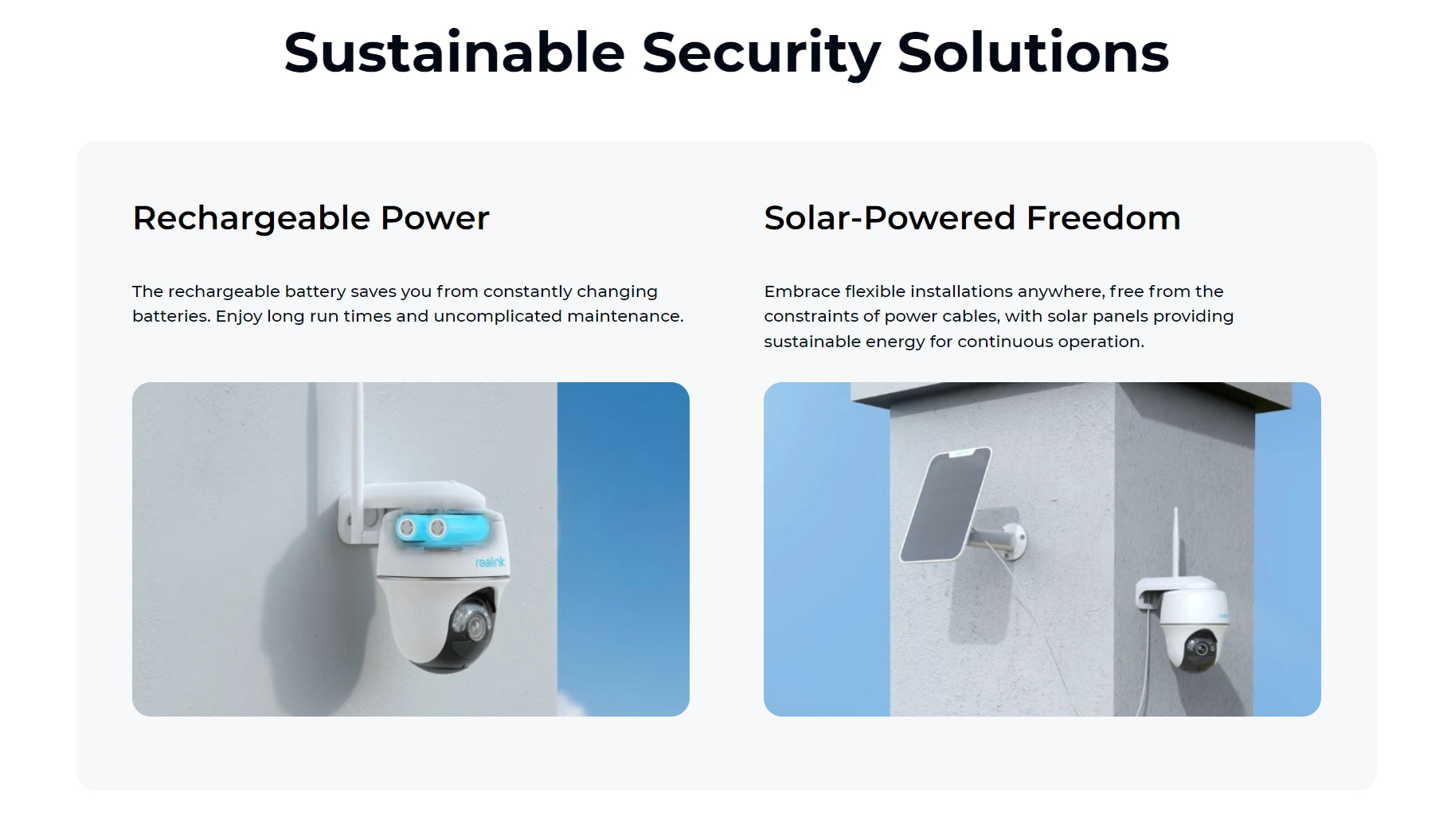 Sustainable energy solution with rechargeable battery and solar power for long-lasting security and freedom.