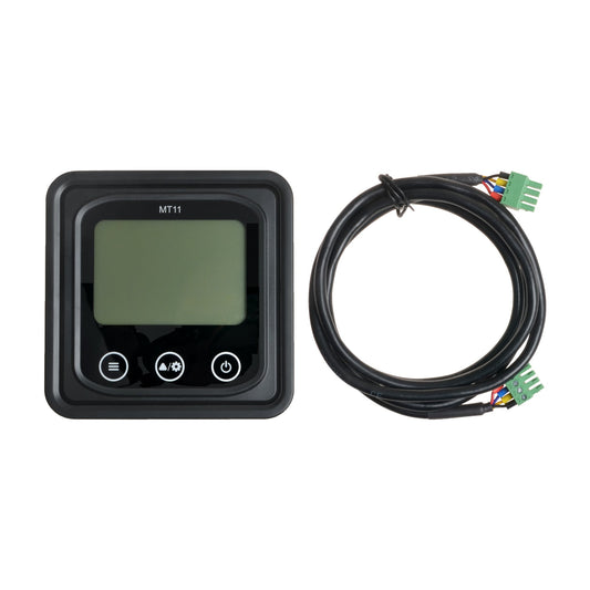 Epever MT11 remote meter LCD display with three buttons and included wired cable with green connectors