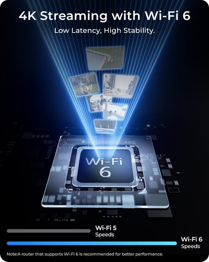 Reolink Argus 4 Solar Camera, Streaming 4K video with low latency and high stability over Wi-Fi 6.