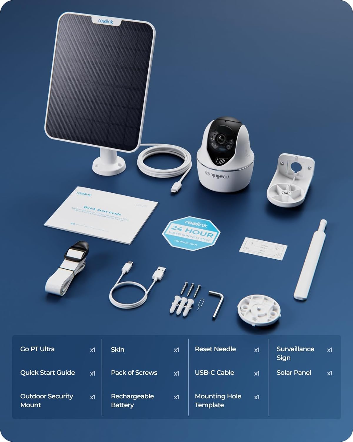 Reolink Go PT Ultra 4G Solar Camera, Wireless 4K security camera with LTE connectivity, solar charging, and rechargeable battery for outdoor use.