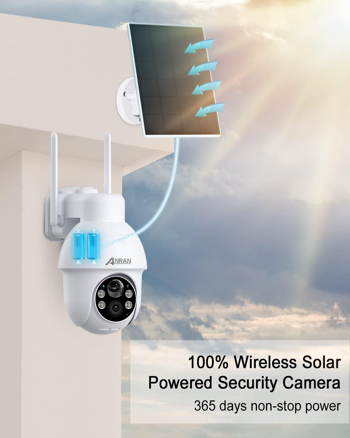 1 ANRAN 100% Wireless Solar Powered Security Camera 365 days