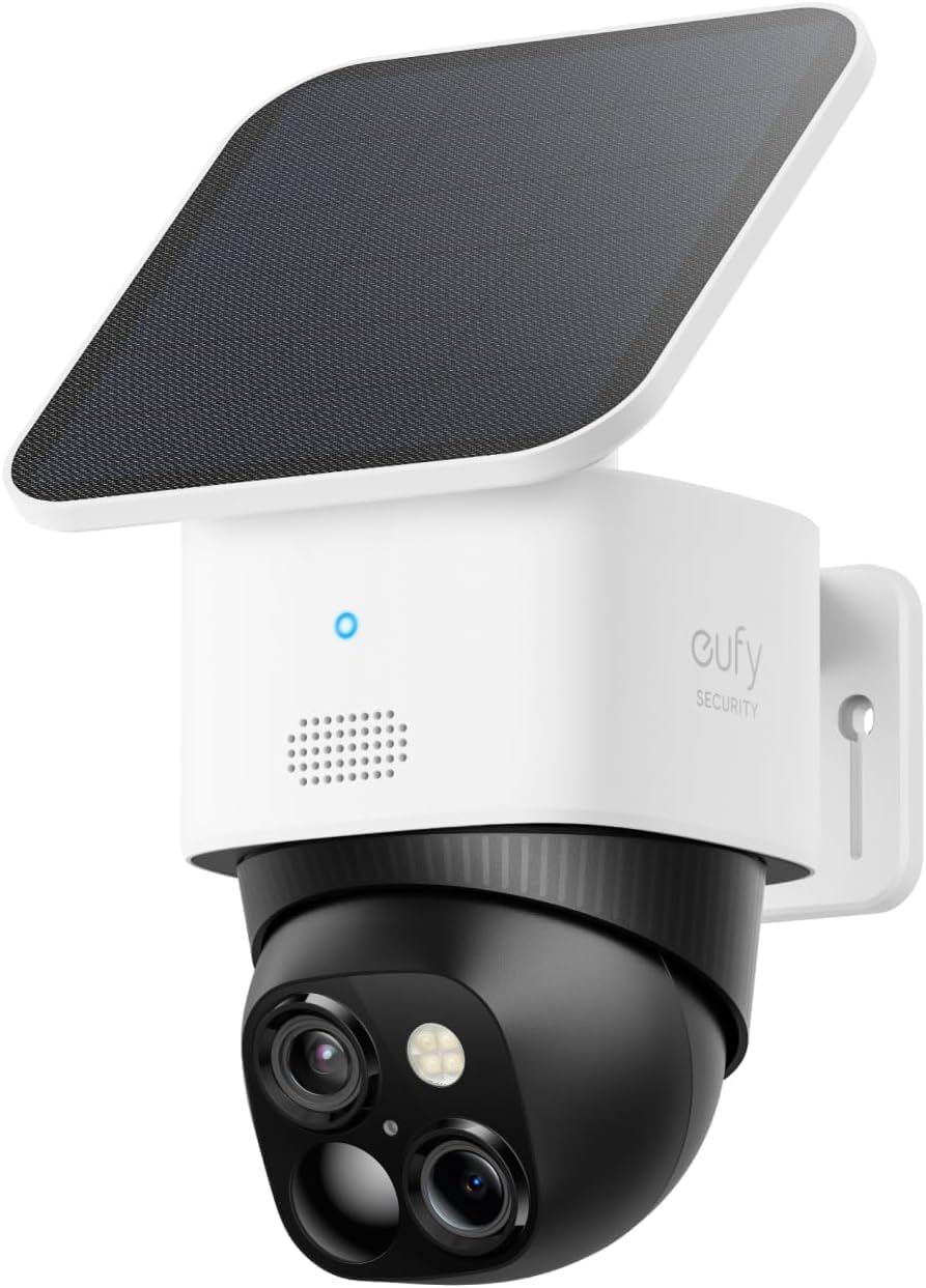 eufy S340 3K Solar Security Camera -  2.4 GHz Wi-Fi 360° Surveillance No Blind Spots Wireless Outdoor  Dual Lens Camera