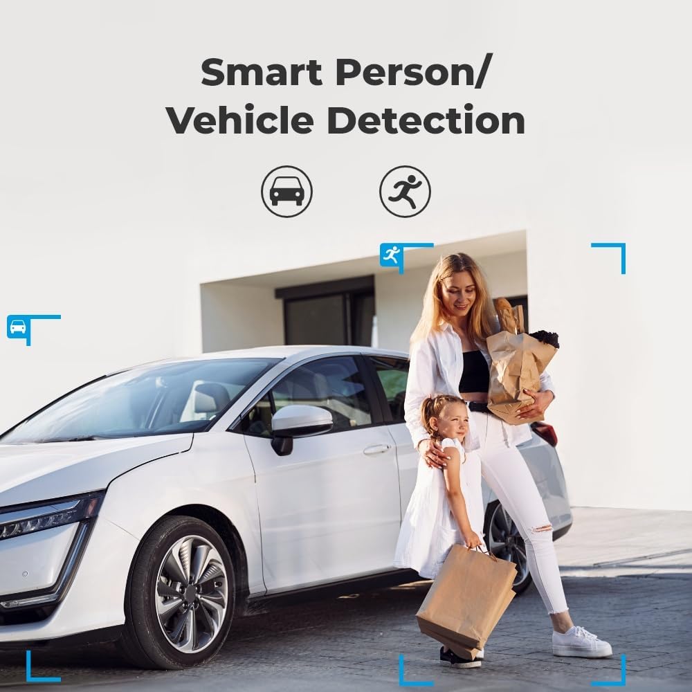 Advanced motion detection for pets or vehicles with advanced AI-powered alerts.