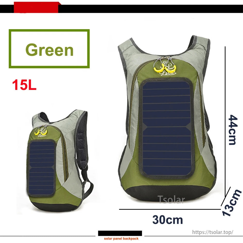 6W 6V USB Solar Pack, The backpack has breathable mesh shoulder straps and a chest buckle for stability during intense movements.
