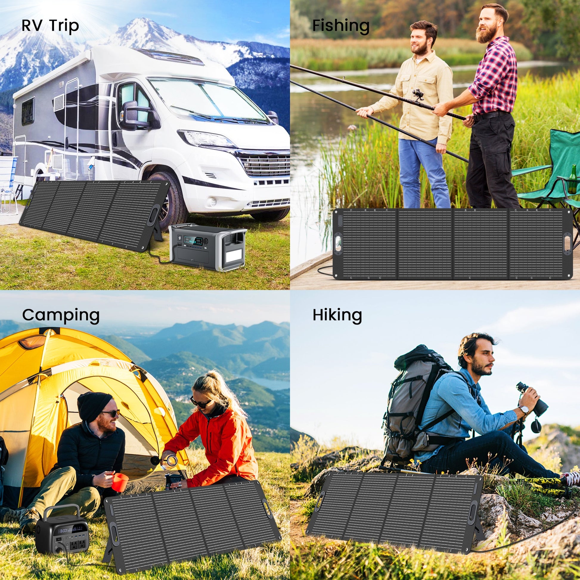 CTOLITY SPC200 200W Foldable Solar Panel, Foldable solar panel for RV, fishing, camping, hiking power needs