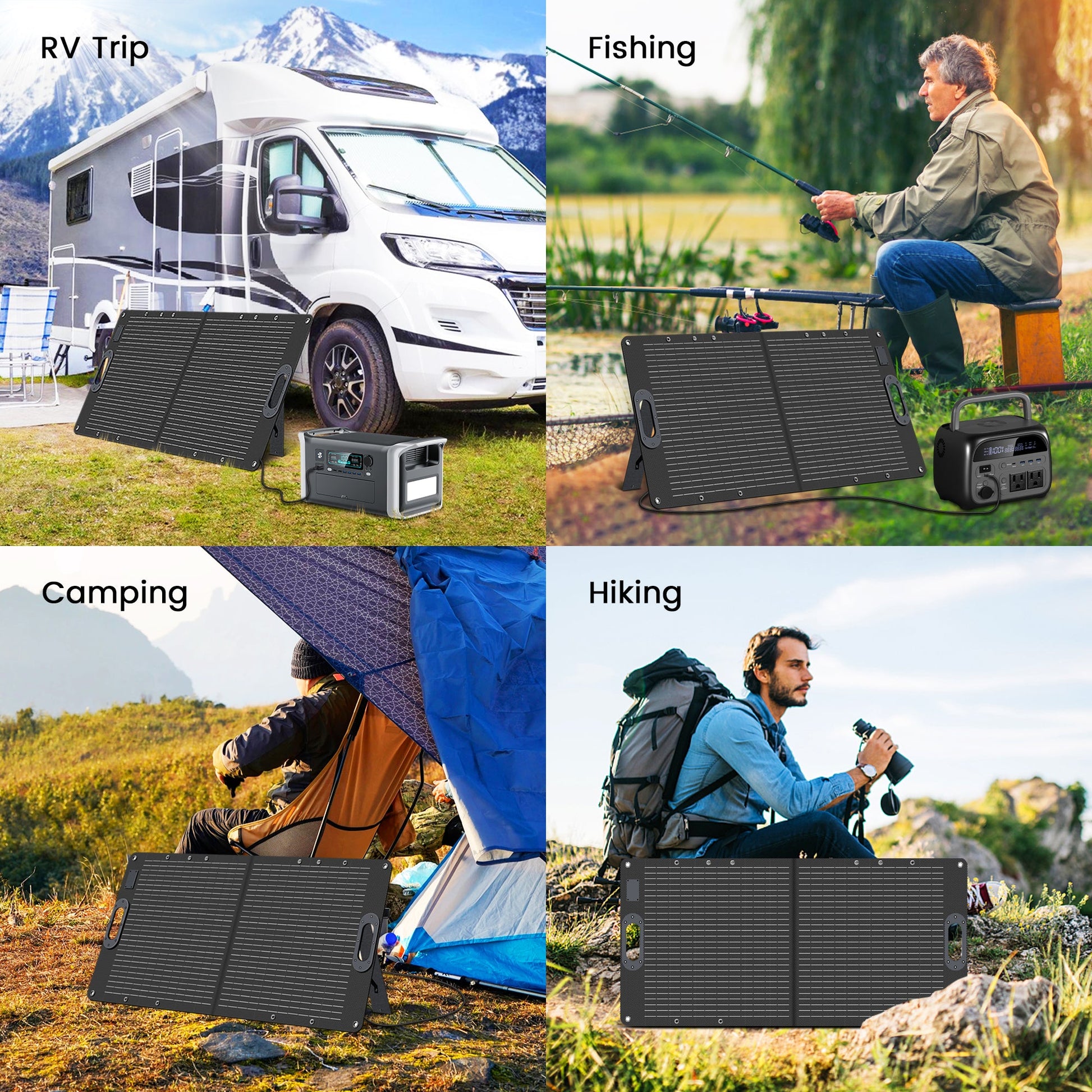CTOLITY SPC100W 100W Foldable Solar Panel, Solar panel for RV, fishing, camping, hiking.