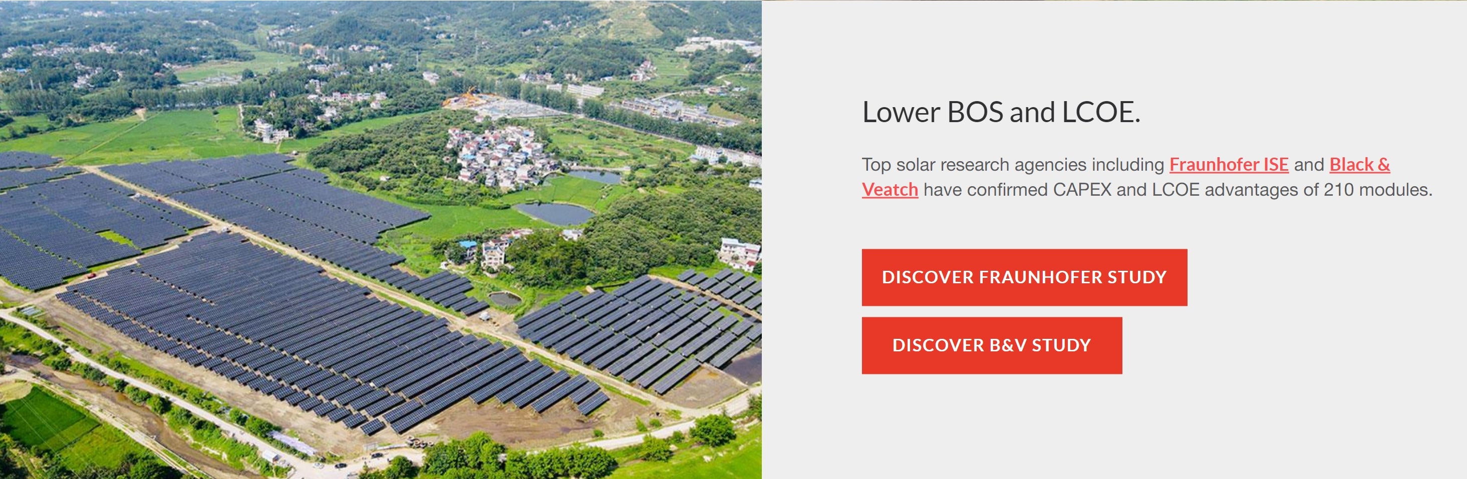 Cost-effective Trina Vertex 550W solar panels with lower BOS and LCOE compared to traditional modules.