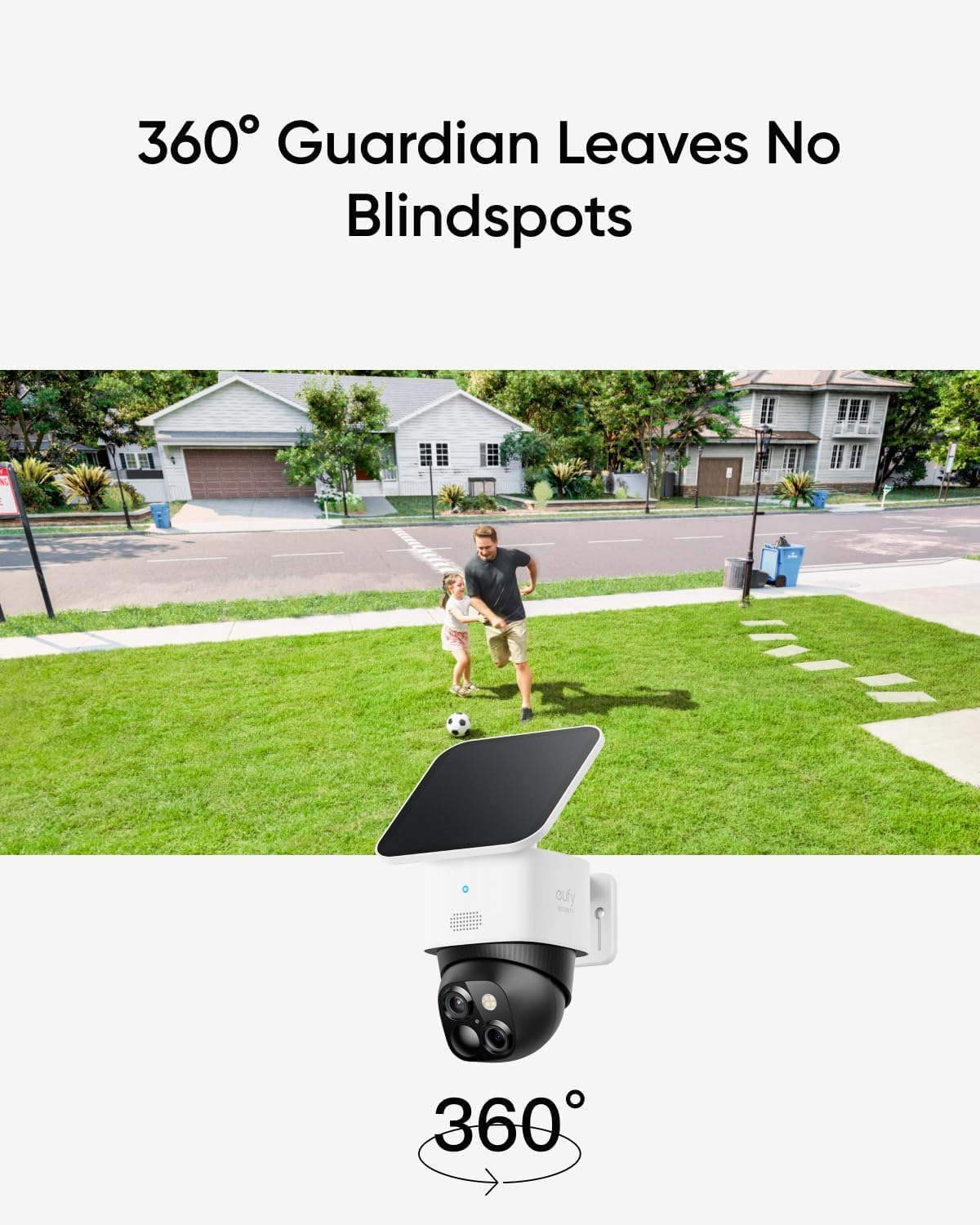 eufy S340 3K Solar Security Camera, 3609 Guardian Leaves No Blindspots