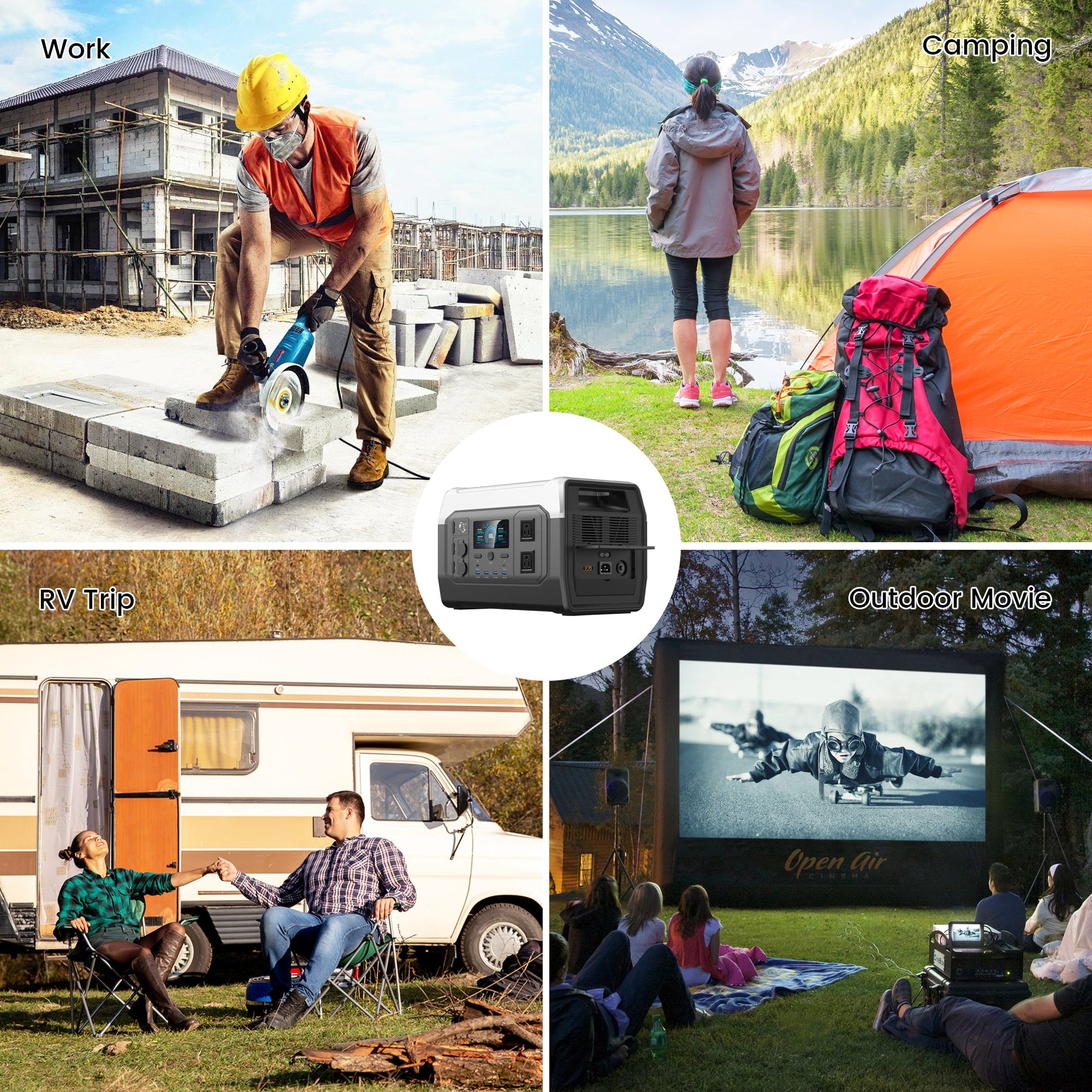 CTOLITY XPower 1000 (XP1000), Portable power station ideal for work, camping, RV trips, and outdoor movies.