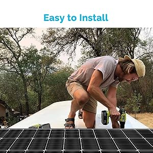 Renogy 100W solar panel, versatile power solution for RVs, boats & off-grid.