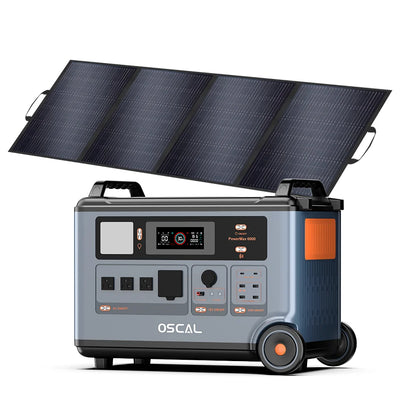 OSCAL PowerMax 6000 offers 3600Wh LiFePO4 battery, 6000W output, dual AC, USB, 12V ports, and 400W solar panel for reliable portable power. (25 words)