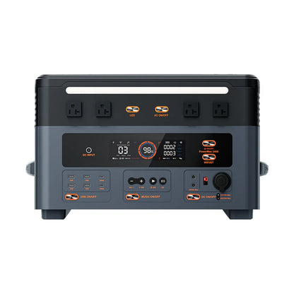 Oscal PowerMax 2400 Portable Power Station, Portable 2400W power station with USB, AC, WiFi/Bluetooth, and solar charging capabilities for versatile, on-the-go energy needs.