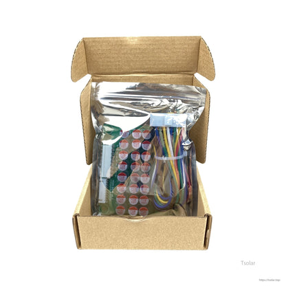 Package contents in open box: active balancer board and wiring harness sealed in antistatic bag