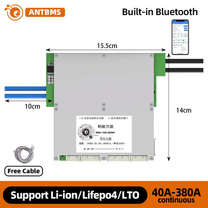 ANT BMS 10S-24S 120A-200A Smart 32V-88V Lifepo4 li-ion LTO Battery Protection Board