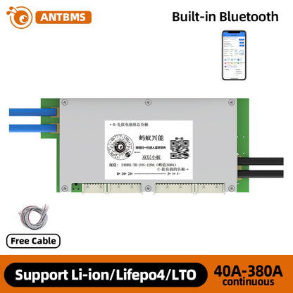 ANT BMS 10S-24S 50A-220A Smart 32V-88V Lifepo4 li-ion LTO Battery Protection Board Double PCBA