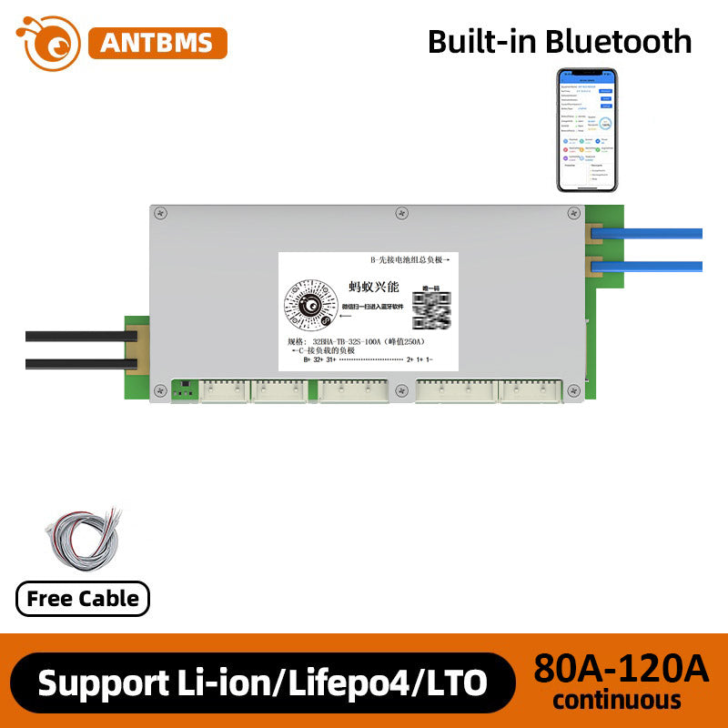 ANT BMS 10S-32S 80A-120A Smart 80V-120V Lifepo4 li-ion LTO Battery Protection Board