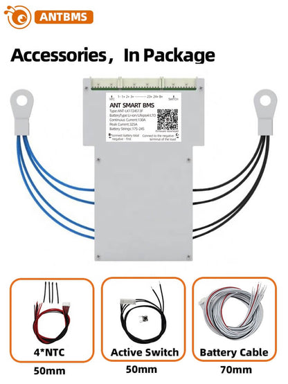 ANT BMS 17S-24S 50A-400A 420A Smart 52V-88V Lifepo4 li-ion LTO Battery Protection Board