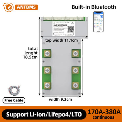 ANT BMS 21S-30S 170A-380A 400A 420A Smart 72V-130V Lifepo4 li-ion LTO Battery Protection Board