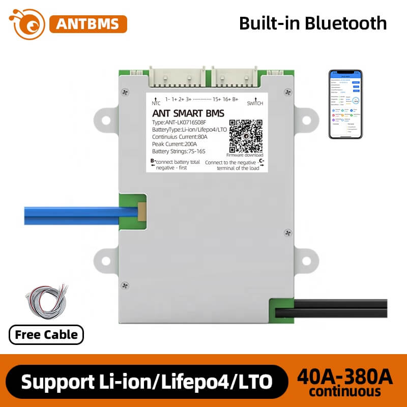 ANT BMS 7S-16S 40A-380A 420A Smart 24V-60V Lifepo4 li-ion LTO Battery Protection Board
