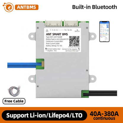 ANT BMS 7S-16S 40A-380A 420A Smart 24V-60V Lifepo4 li-ion LTO Battery Protection Board