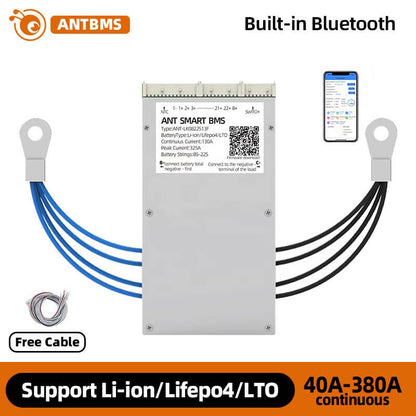 ANT BMS 8S-22S 40A-220A Smart 24V-80V Lifepo4 li-ion LTO Battery Protection Board