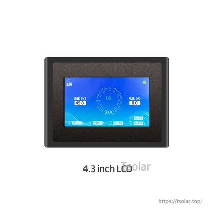 ANTBMS Special LCD Display 4.3 inch LCD front view with color SOC gauge and status icons