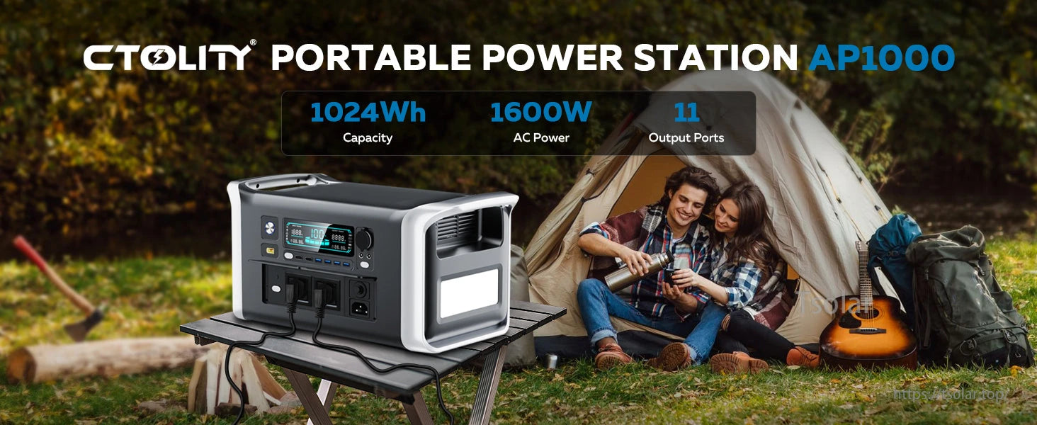 CTOLITY AP1000 Power Station, 1024Wh, 1600W, 11 Ports