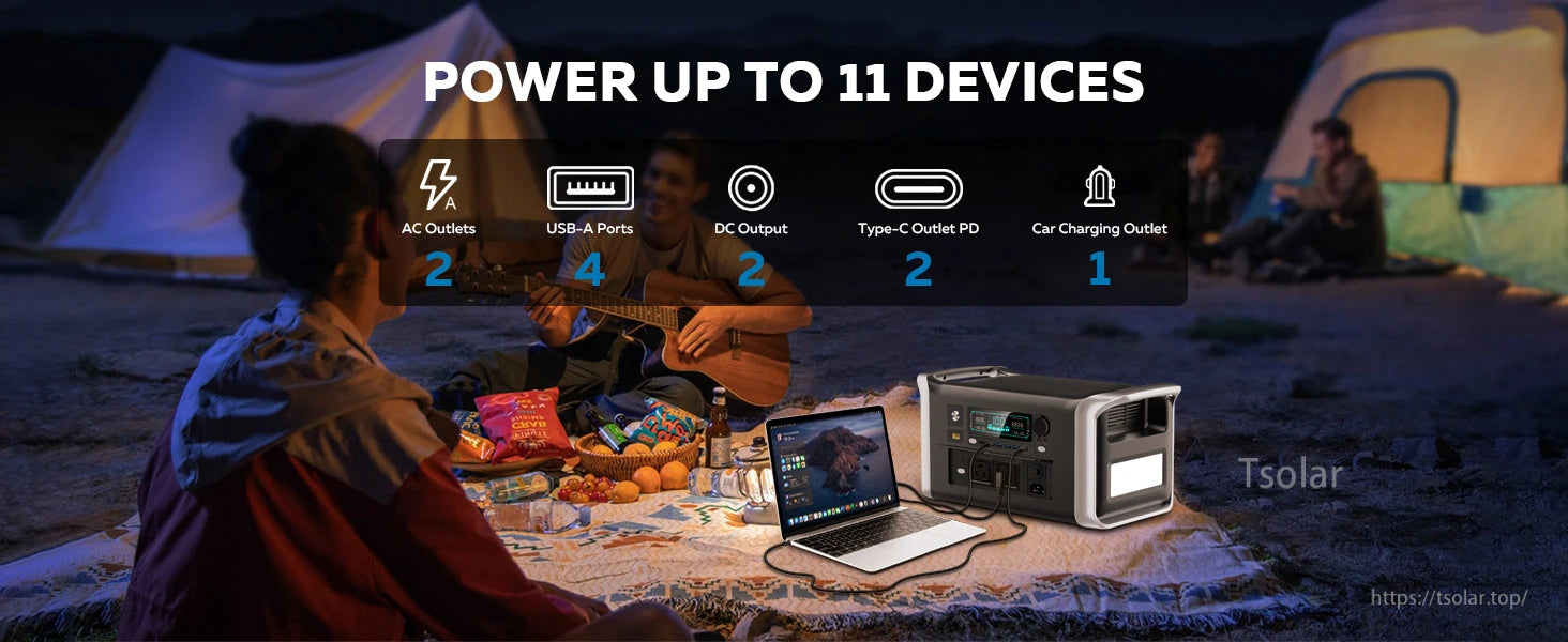 AP1000 Power Station, Power up to eleven devices with ac outlets and ports