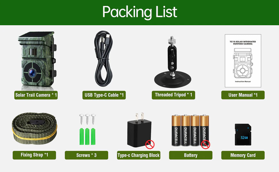 Campark TC15 24MP Solar Trail Camera, Product review: Campark TC15 24MP 1080P Solar Trail Camera with waterproof and night vision features for wildlife monitoring.