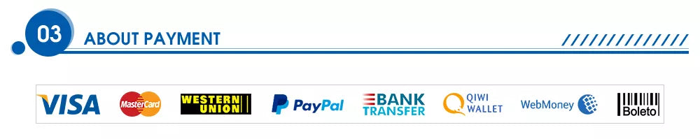 About Payment: Visa, Mastercard, PayPal, WebMoney and Bank Transfer options available.