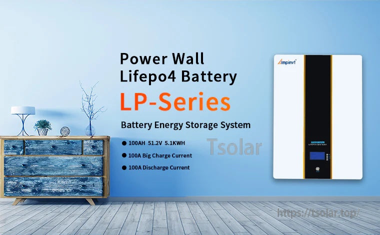 Ampinvt LP-AF51AA 51.2V 100Ah power wall LiFePO4 battery for home energy storage (LP-Series)