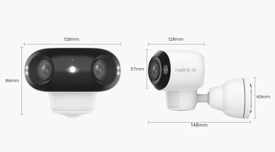 Reolink Argus 4 Pro 4K Solar Camera, Small dimensions: 12.8x12.8x5.7cm, fitting for a Reolink Argus 4 Pro camera.