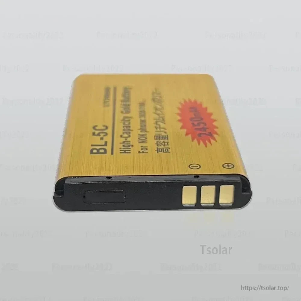 BL-5C Mobile Phone Battery, Battery components include pure cobalt and aluminum, with injection molding and glue filling processes, and dual IC protection.