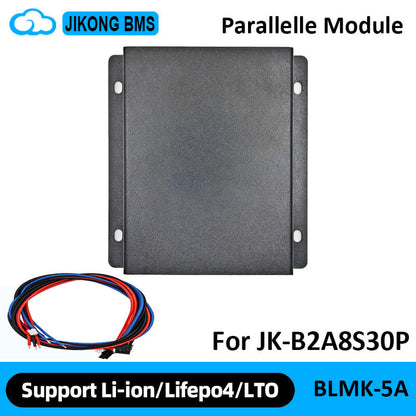 JIKONG BMS parallel module kit shown with wiring harness, labeled for JK-B2A8S30P (BLMK-5A)