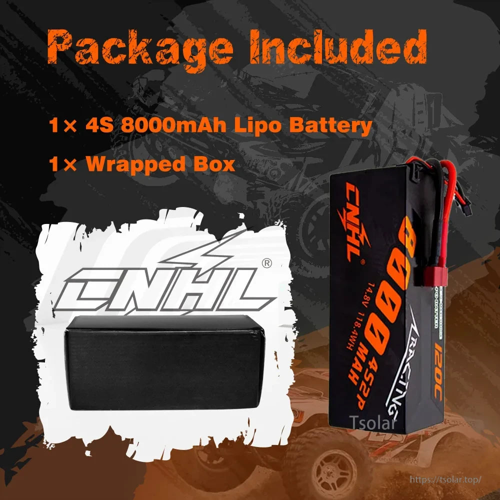 CNHL 3S/4S LiPo Battery, CNHL 4S 8000mAh LiPo Battery with Wrapped Box Included