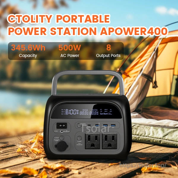 CTOLITY AP400 Power Station 345.6Wh 500W 8 Ports Outdoor Use