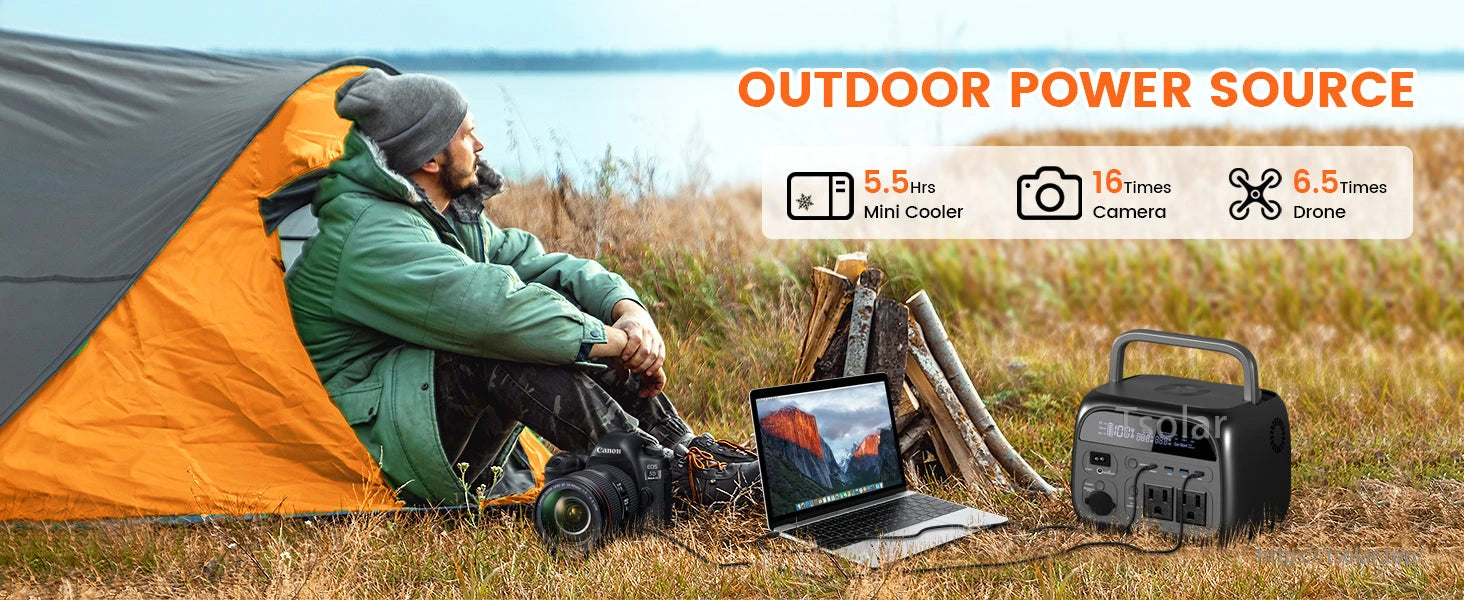 CTOLITY AP400 Power Station, Outdoor power source for cooler, camera, drone and laptop.