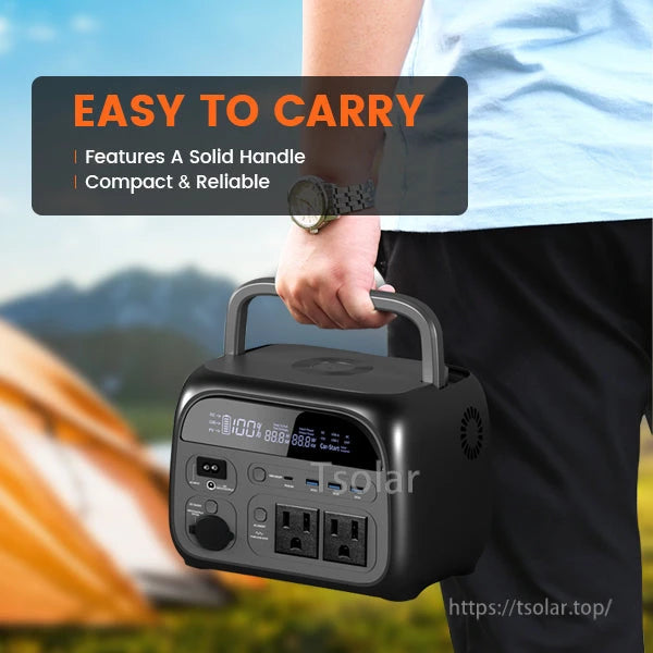 CTOLITY AP400 Power Station, Compact, reliable power bank with full charge display, multiple outlets, USB ports, digital screen, and sturdy handle—easy to carry. (24 words)