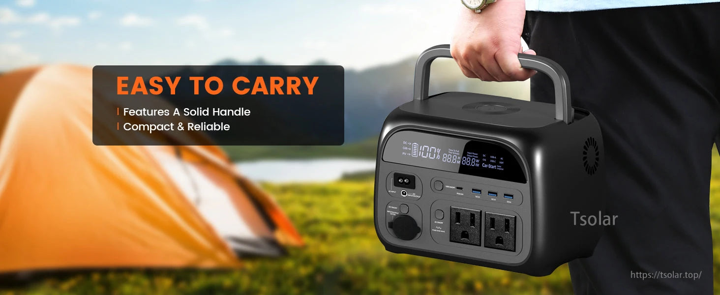 CTOLITY AP400 Power Station, Compact, reliable portable power station with solid handle.