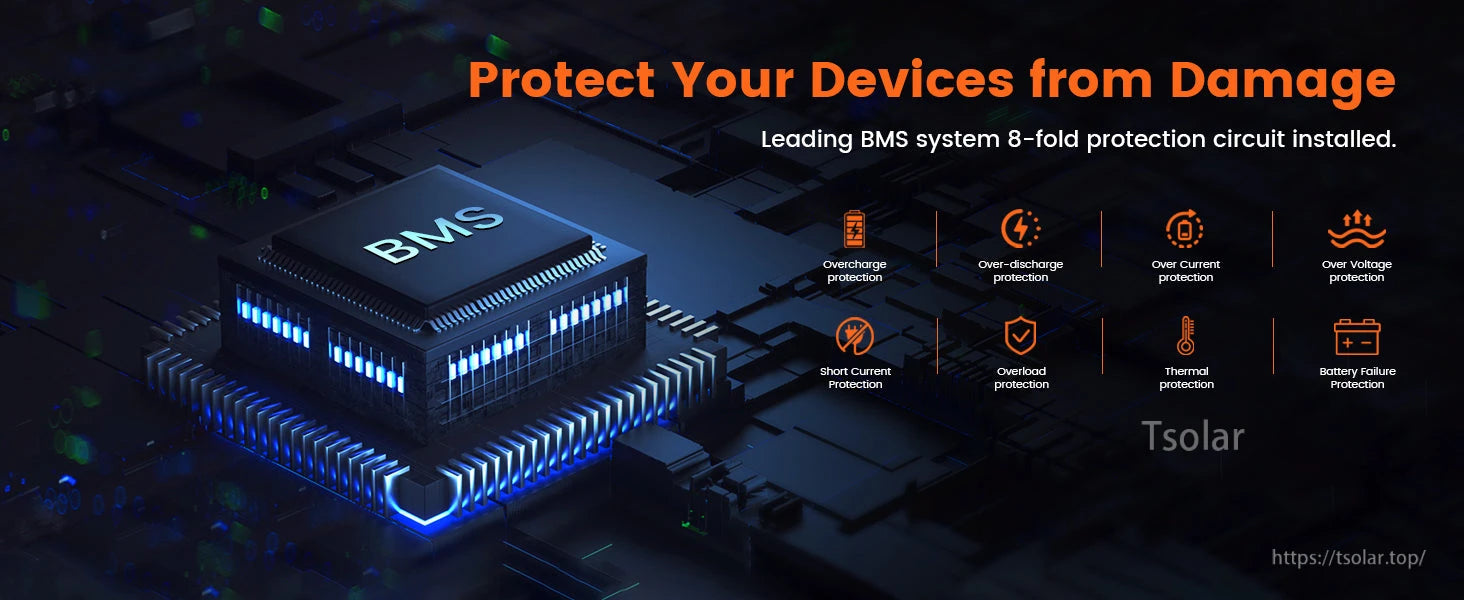 CTOLITY AP400 Power Station, The BMS system provides eight protections: overcharge, over-discharge, overcurrent, overvoltage, short circuit, overload, thermal, and battery failure.