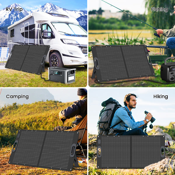 CTOLITY SPC100W 100W Foldable Solar Panel, Rugged and waterproof material composition.