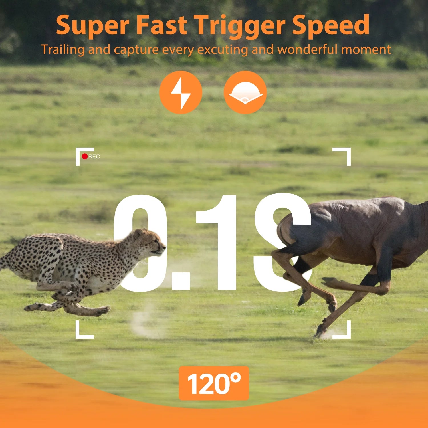 Campark TC02 4K Solar Camera, Captures fast-paced moments in 4K resolution with a 46MP sensor.