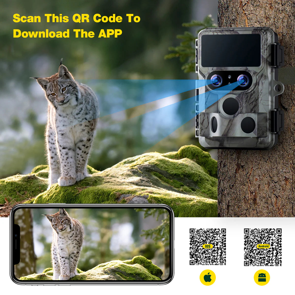 Campark TC06 4K Trail Camera, Capture 4K video and 60MP photos with this trail camera, ideal for wildlife enthusiasts.