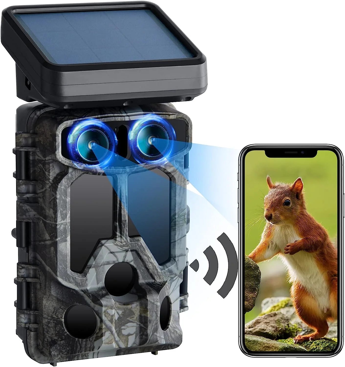 Campark TC07 Solar Trail Camera, The TC07 starlight night vision lens captures clear color photos and videos in low light, with enhanced black-and-white images in complete darkness.