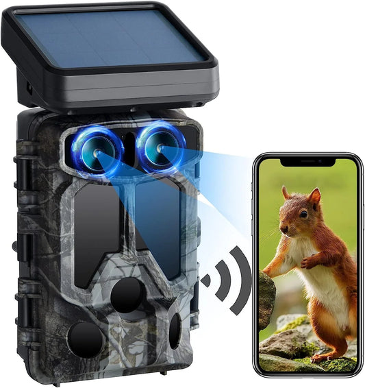 Campark TC07 Solar Trail Camera - 4K 60MP WiFi Solar Power Dual Lens Wildlife Camera